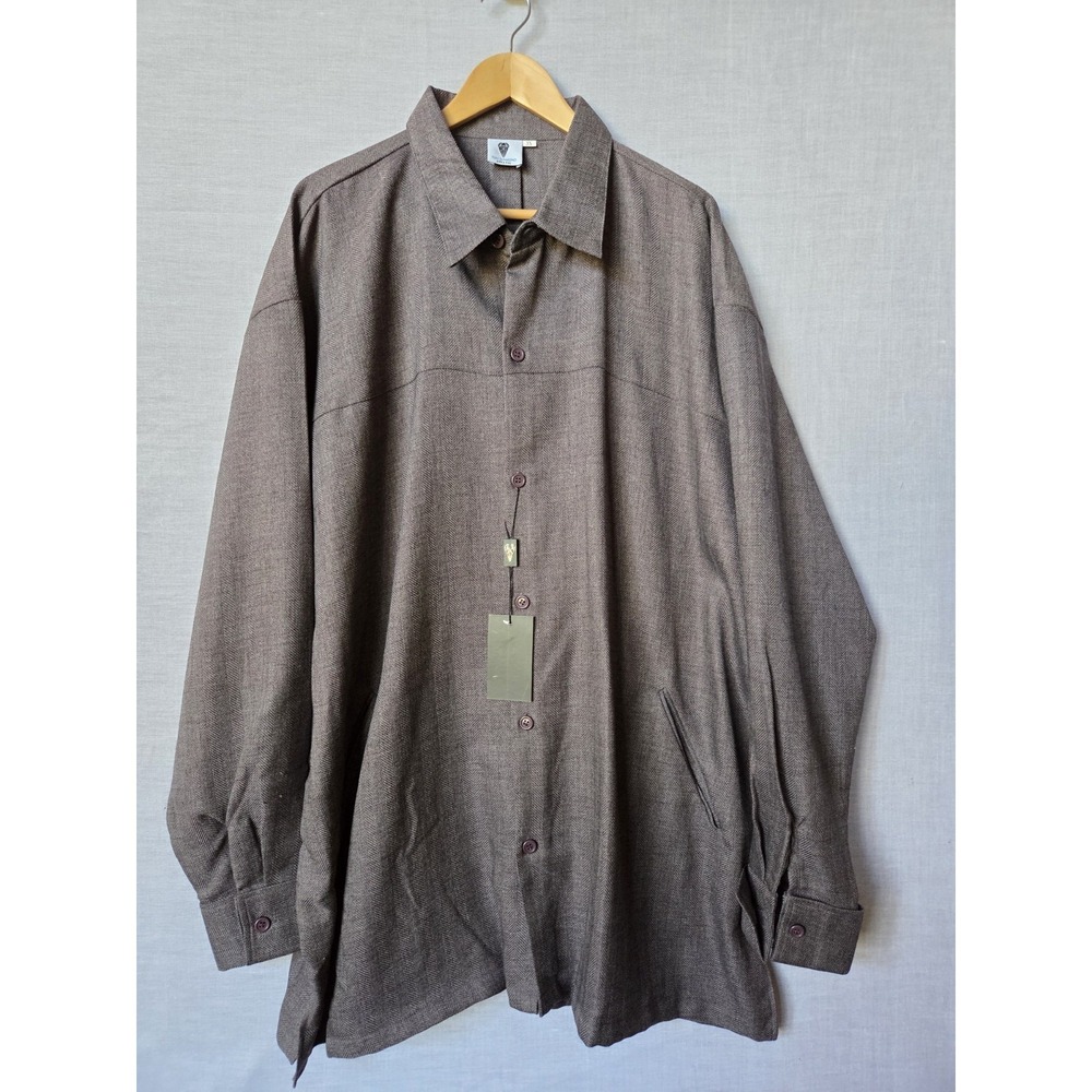Pure Diamond Apparel Shirt Size 3X NWT New Purple Gray Mens Shacket Pockets